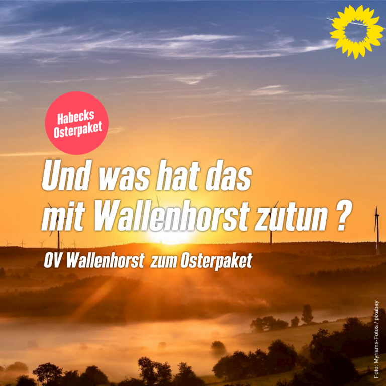 Bündnis 90 / Die Grünen Wallenhorst zum „Osterpaket“ – Entlastung von höheren Energiepreisen