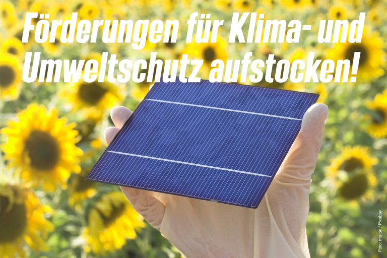 Fördertopf Klimaschutz erweitern!